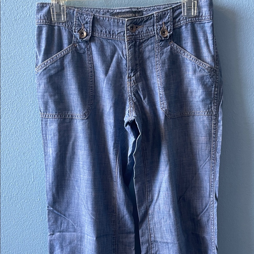 Athleta Blue Wide-Leg Jean-Style Pants